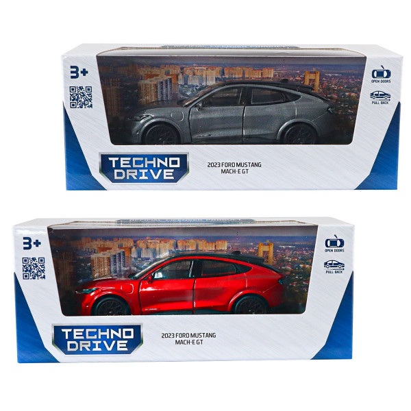 Автомодель - Ford Mustang Mach-E GT 2023 (червоний, сріблясто-сірий)