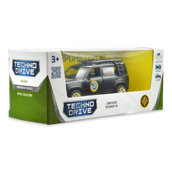 Машинка металева із серії "Шеврони Героїв" - Land Rover Defender 110 - "ГУР МО"