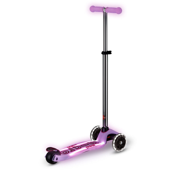 Самокат Micro серії Maxi Deluxe Glow LED Plus - Сяйнисто-пурпуровий