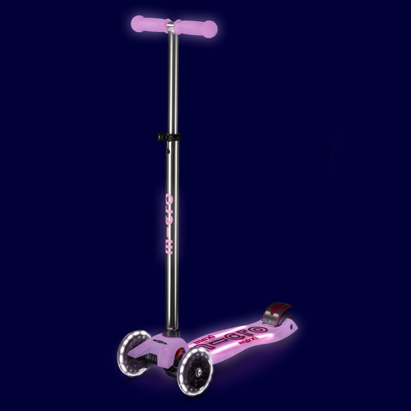 Самокат Micro серії Maxi Deluxe Glow LED Plus - Сяйнисто-пурпуровий