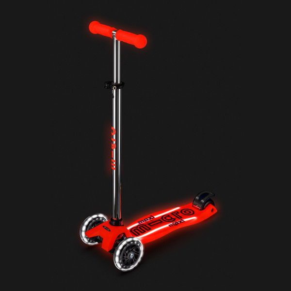 Самокат Micro серії Maxi Deluxe Glow LED Plus - Червона аура