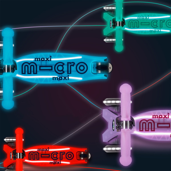 Самокат Micro серії Maxi Deluxe Glow LED Plus - Червона аура