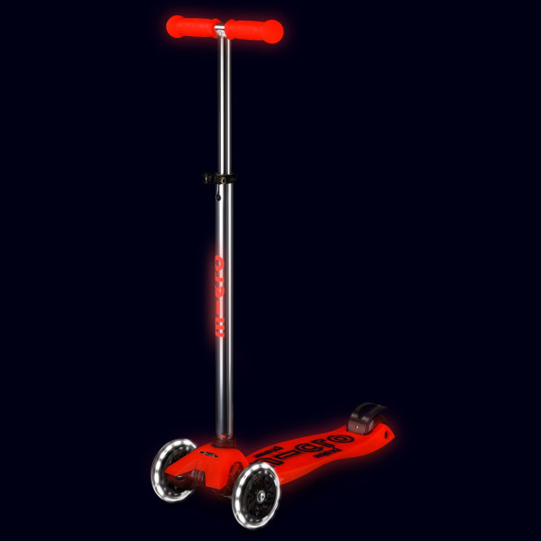 Самокат Micro серії Maxi Deluxe Glow LED – Червона аура