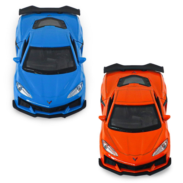 Автомодель - Chevrolet Corvette Z06 2023 (помаранчевий, світло-блакитний)