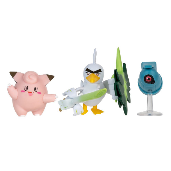 Набір ігрових фігурок Pokemon W18 - Клефейрі, Белдум, Сірфетч'д