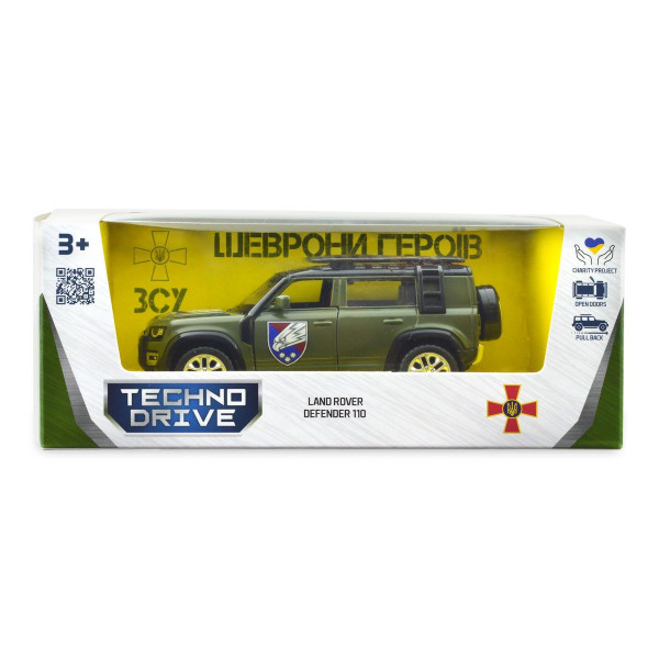 Машинка металева із серії "Шеврони Героїв" - Land Rover Defender 110 - "25 ОПДБР"