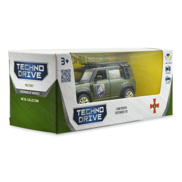 Машинка металева із серії "Шеврони Героїв" - Land Rover Defender 110 - "25 ОПДБР"