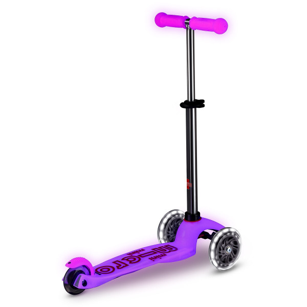 Самокат Micro серії Mini Deluxe Glow LED – Морозний рожевий