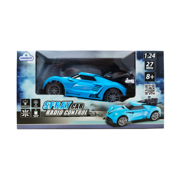 Автомобіль Spray Car на р/в - Sport (блакитний, 1:24, світло, вихлопна пара)