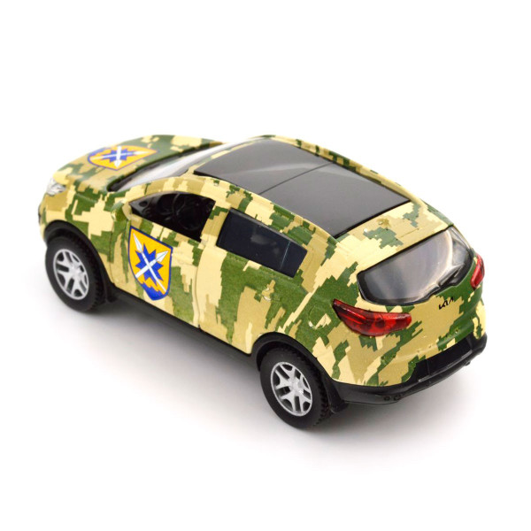 Машинка металева із серії "Шеврони Героїв" - Kia Stortage R - "56 ОМПБР"