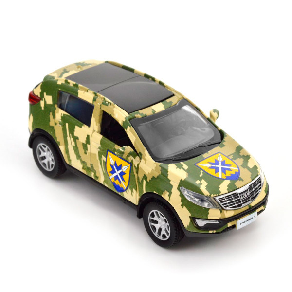 Машинка металева із серії "Шеврони Героїв" - Kia Stortage R - "56 ОМПБР"