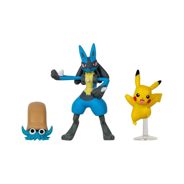 Набір ігрових фігурок Pokemon - Оманайт, Пікачу, Лукаріо аніме