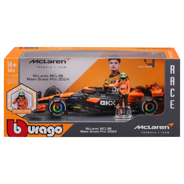Автомодель з фігуркою - McLaren MCL38 (1:24)