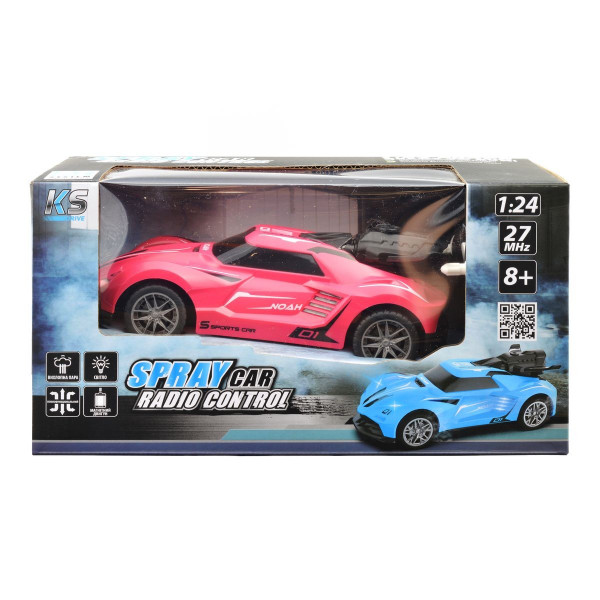 Автомобіль SPRAY CAR на р/в - SPORT (рожевий, 1:24, світло, вихлопна пара)
