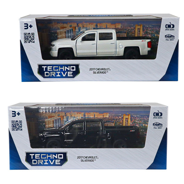 Автомодель - Chevrolet Silverado 2017 (перламутрово-білий, чорний)