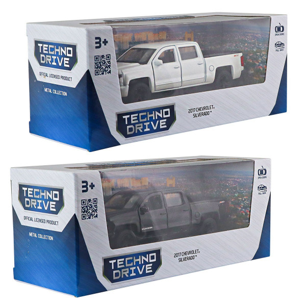 Автомодель - Chevrolet Silverado 2017 (перламутрово-білий, чорний)