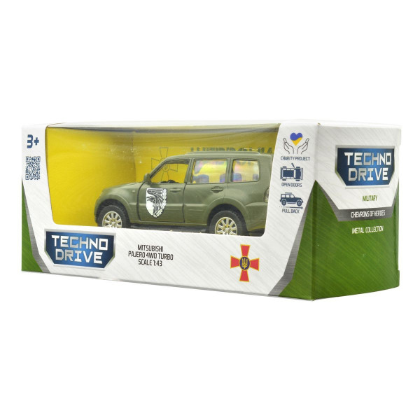 Машинка металева із серії "Шеврони Героїв" - Mitsubishi Pajero 4WD Turbo - "93 ОМБР"