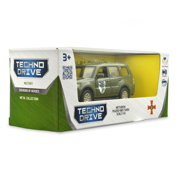 Машинка металева із серії "Шеврони Героїв" - Mitsubishi Pajero 4WD Turbo - "93 ОМБР"