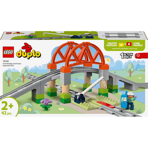 Конструктор LEGO DUPLO Town Залізничний міст і колії додатковий набір 42 деталі (10426)