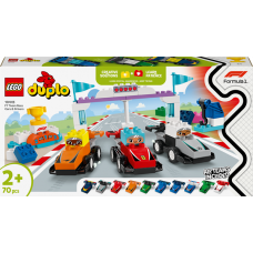 Конструктор LEGO DUPLO Town Автомобілі для перегонів і пілоти команд Формули-1, 70 деталей (10445)
