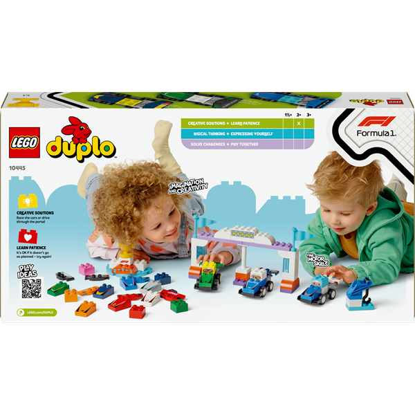 Конструктор LEGO DUPLO Town Автомобілі для перегонів і пілоти команд Формули-1, 70 деталей (10445)