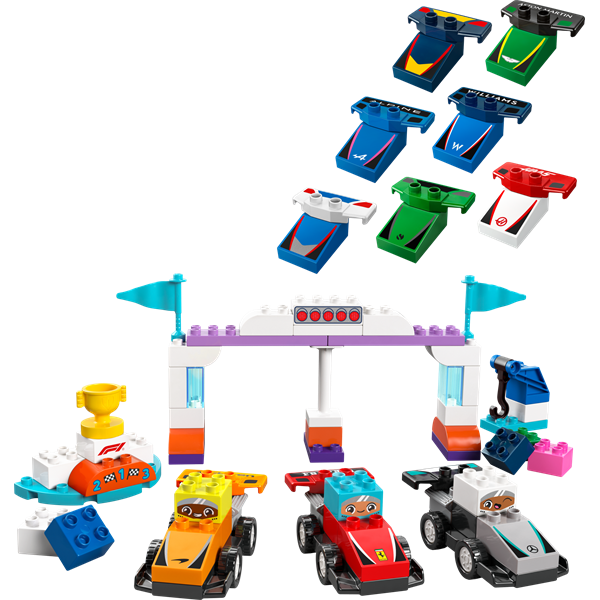 Конструктор LEGO DUPLO Town Автомобілі для перегонів і пілоти команд Формули-1, 70 деталей (10445)