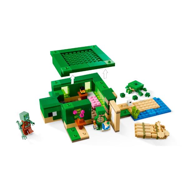 Конструктор LEGO Minecraft Пляжний будинок у формі черепахи 234 деталі (21254)