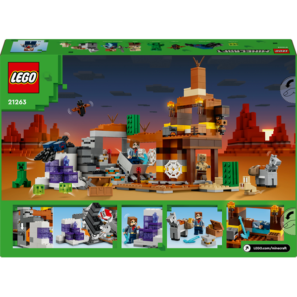 Конструктор LEGO Minecraft Покинута шахта у безплідних землях 538 деталей (21263)