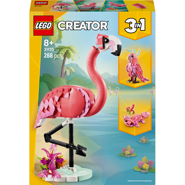 Конструктор LEGO Creator Дикі тварини рожевий фламінго 288 деталей (31170)