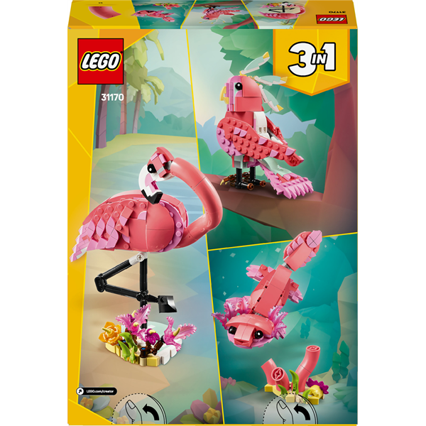Конструктор LEGO Creator Дикі тварини рожевий фламінго 288 деталей (31170)