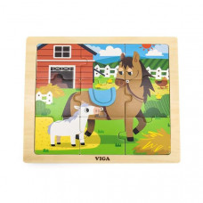 Дерев'яний пазл Viga Toys Коники 9 ел. (44624)