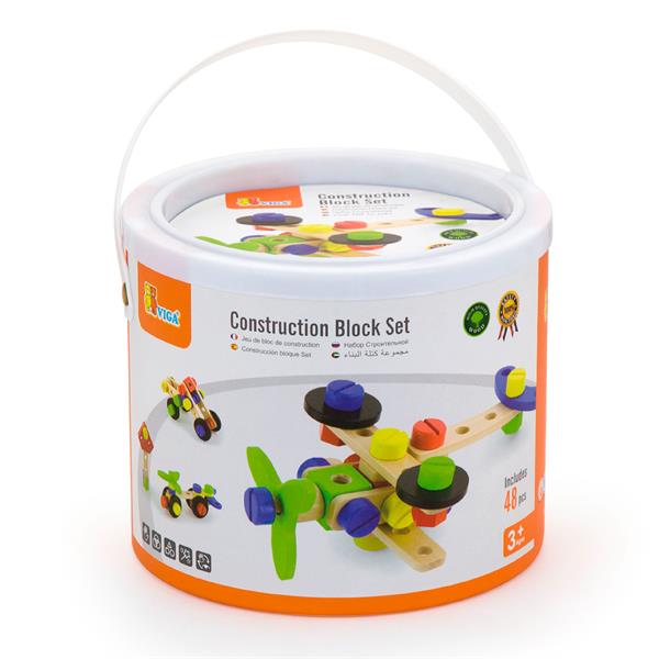 Дерев'яний конструктор Viga Toys 48 деталей (50383)