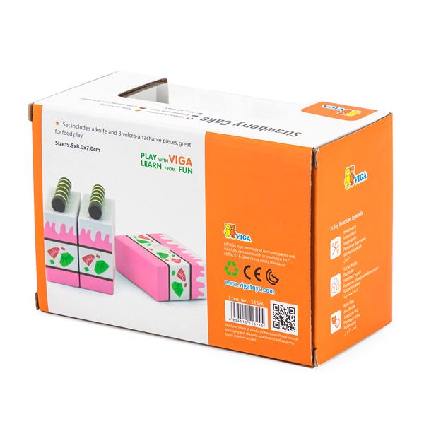 Іграшкові продукти Viga Toys Дерев'яний полуничний торт (51324)