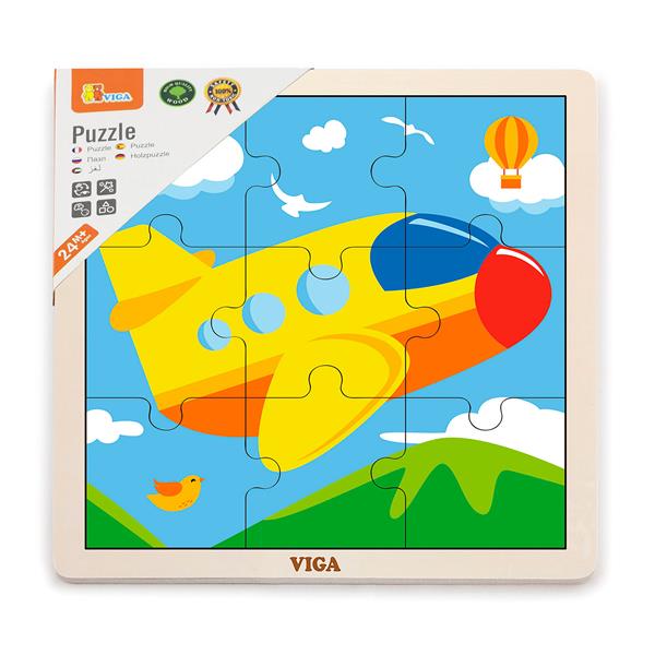 Дерев'яний пазл Viga Toys Літачок, 9 ел. (51447)