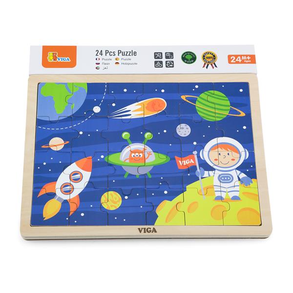 Дерев'яний пазл Viga Toys У космосі, 24 ел. (51461)