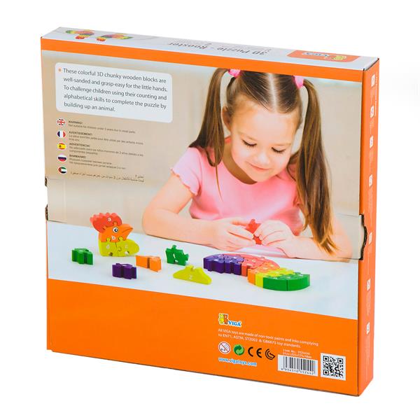 Дерев'яний пазл Viga Toys Півник по літерах (55244)