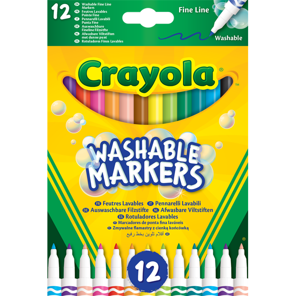 Набір фломастерів Crayola Markers тонка лінія 12 кольорів (58-6671)