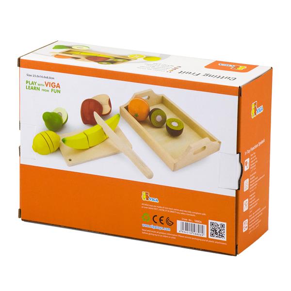 Іграшкові продукти Viga Toys Нарізані фрукти з дерева (58806)