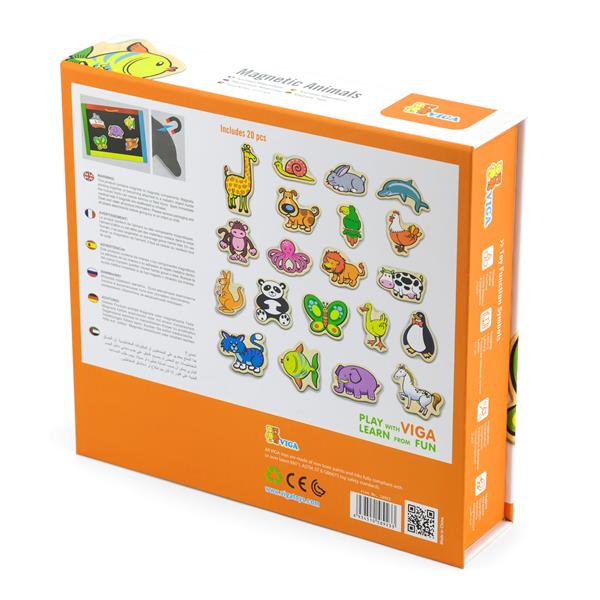 Набір магнітів Viga Toys Звірята 20 шт. (58923)