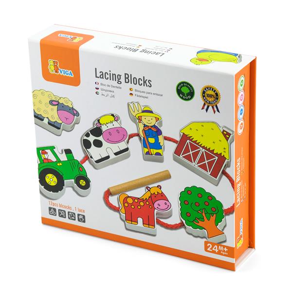 Дерев'яна шнурівка Viga Toys Ферма (59548)