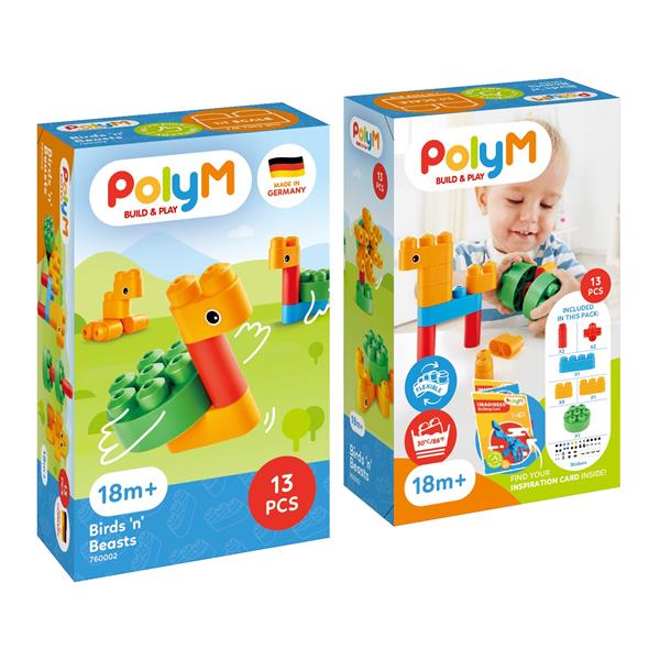 Конструктор PolyM Птахи та звірята 13 деталей (760002)