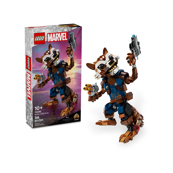 Конструктор LEGO Marvel Ракета й малюк Ґрут 566 деталей (76282)