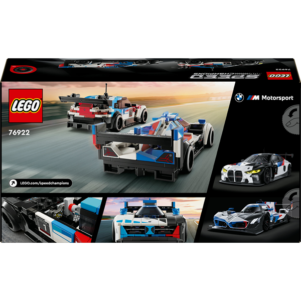 Конструктор LEGO Speed Champions Автомобілі для перегонів BMW M4 GT3 і BMW M Hybrid V8 676 деталей (76922)