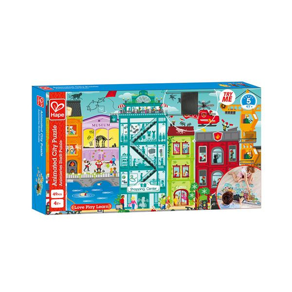 Пазл Hape Міський пейзаж з анімацією 49 ел. (E1629)