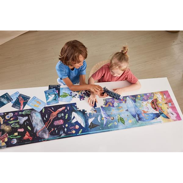 Пазл-панорама Hape Підводний світ світиться 150 см, 200 ел. (E1634)