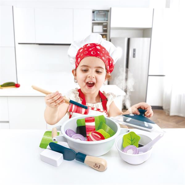 Дитячий кухонний набір Hape Посуд із продуктами (E3198)