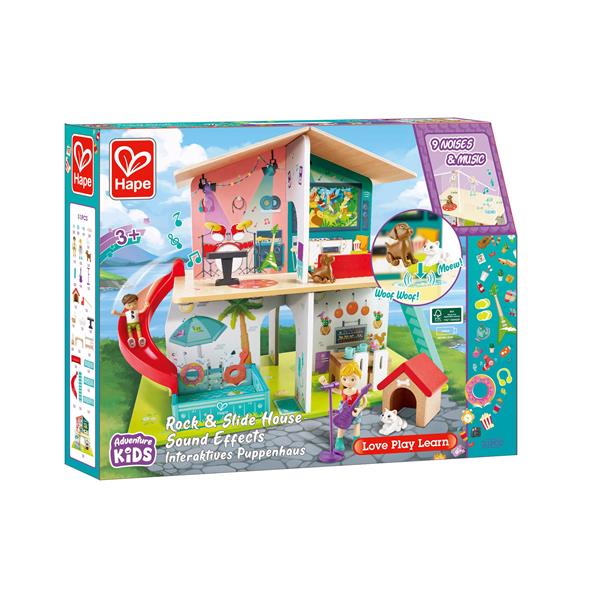 Ігровий набір Hape з гіркою, меблями та звуками (E3411)