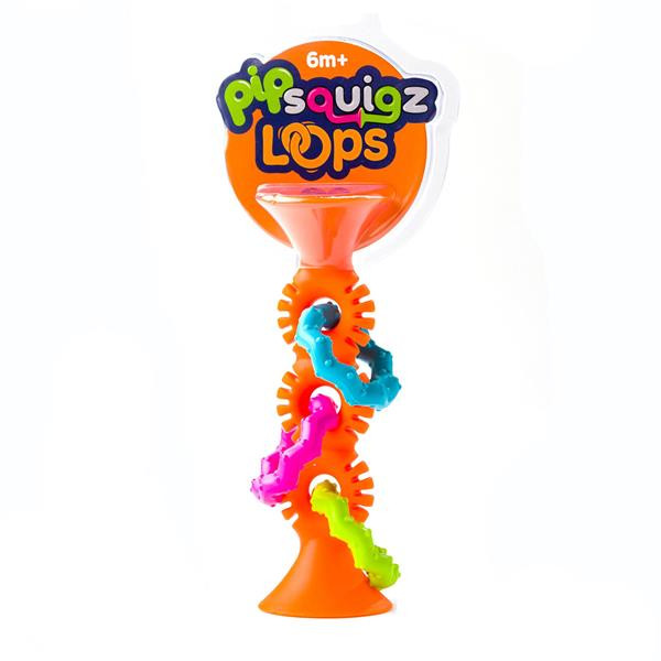 Прорізувач-брязкальце на присосках Fat Brain Toys pipSquigz Loops помаранчевий (F165ML)
