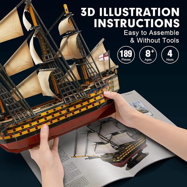 3D пазл CubicFun Корабель HMS Victory (T4019h)