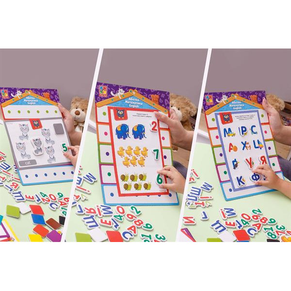 Навчальний набір Vladi Toys 3 в 1 Абетка Математика English (VT5412-04)